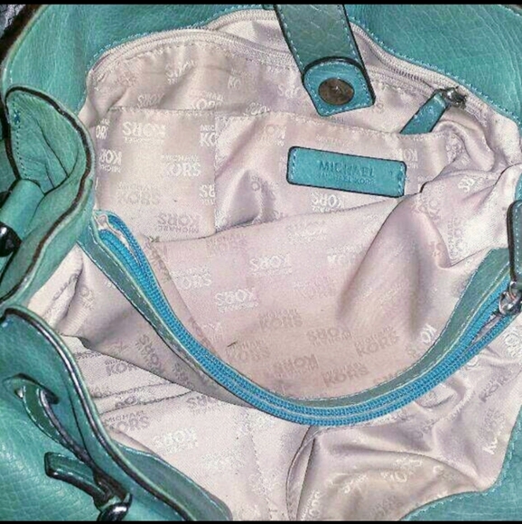 Michael Kors Aquamarine Leather Bag Purse Handbag - Picture 6 of 10